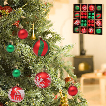 44 Bolas Penduradas Coloridas Para Árvore De Natal, Suprimen - Imagem 5