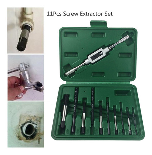 11pcs Conjunto Extrator De Parafuso Quebrado Guia De Broca - Imagem 2
