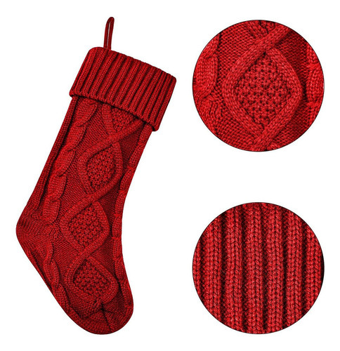 3 Pcs Meias De Natal Grandes Meias De Natal De Malha - Imagem 4