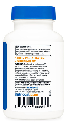 Suplemento Nutricost Em Cápsulas De Mirtilo 1200 Mg (90 Cáps - Imagem 5