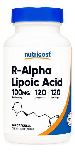 Suplemento Nutricost Ácido R-alfa-lipóico 100mg 120 Cápsulas