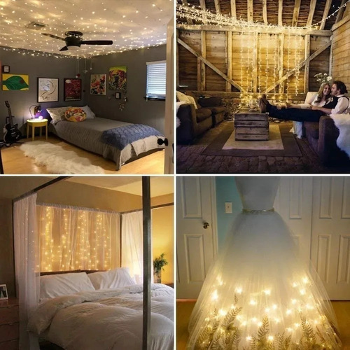 Cortina De Luz Led De Decoração Com Controle Remoto 3x3m - Imagem 5