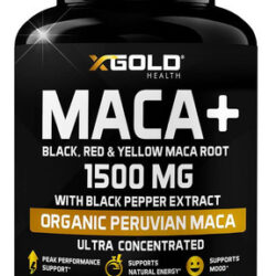 X Gold Health Cápsulas De Raiz De Maca Orgânica Em Pó 1500mg