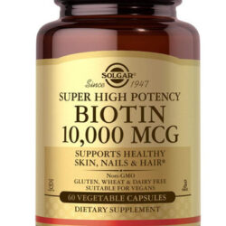 Solgar Biotina 10.000 Mcg, 60 Cápsulas Vegetais - Energia, M