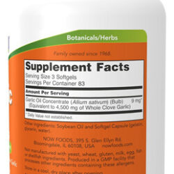 Suplementos Now Foods, Óleo De Alho 1500 Mg, Tamanho A