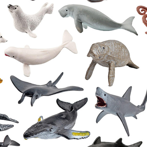 30 Peças Figuras De Animais Do Oceano, Modelo De Animais - Imagem 3