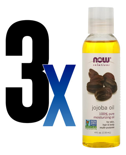 Óleo De Jojoba 118ml Now Foods Hidratante 100% Puro 3un - Imagem 2