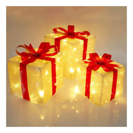 Novo Caixa De Presente Decorativa De Natal De 3 Peças Bem - Imagem 3