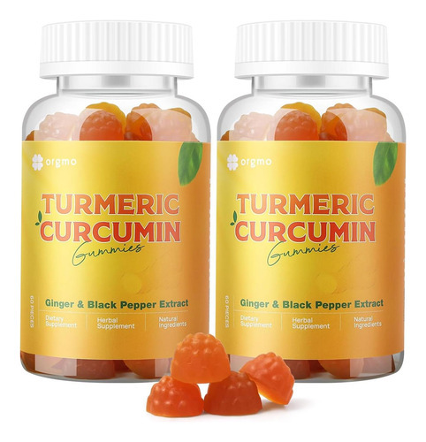 Gomas De Curcumina De Cúrcuma Orgmo Com Pimenta Preta, Pacot