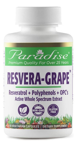 Paradise Herbs Resveragrape, Resveratrol + Polifenóis + Opc