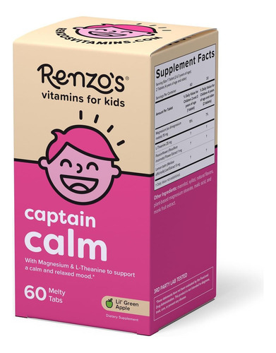 Renzos Captain Calm, Suplemento Infantil De Magnésio Com L