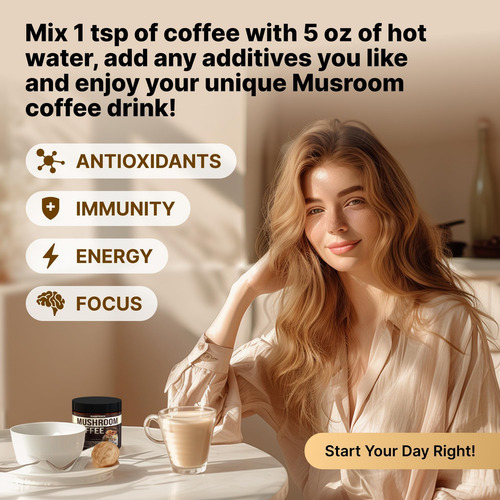 Café Com Cogumelos Rasstenix Orgânico - Mistura Adaptogênica - Imagem 3