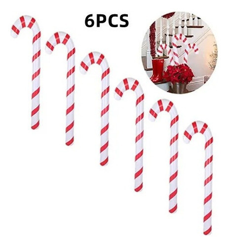 Brinquedo De Cana Inflável De Papai Noel De 6 Peças - Imagem 2