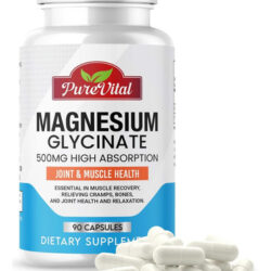 Suplemento De Glicinato De Magnésio Pure Vital ' 500 Mg Para