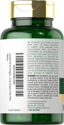 Suplemento De Óleo De Orégano Carlyle 4000 Mg 150 Cápsulas - Imagem 3