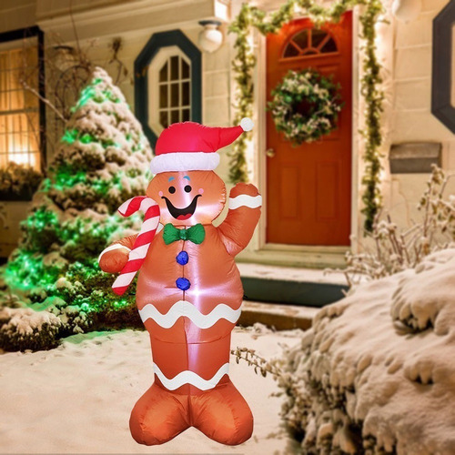 . Decoração De Papai Noel Com Luzes Led Inflável 150cm - Imagem 3