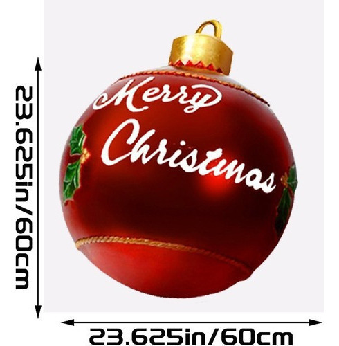 Bola Inflável Gigante De Decoração De Natal Ao Ar Livre 60cm - Imagem 4