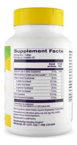 Healthy Origins Tocomin Suprabio (tocotrienóis), 50 Mg - Sup - Imagem 2