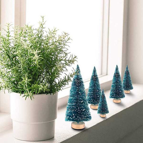 50pcs Miniatura Artificial Árvore De Natal Pequena Neve Gead - Imagem 4