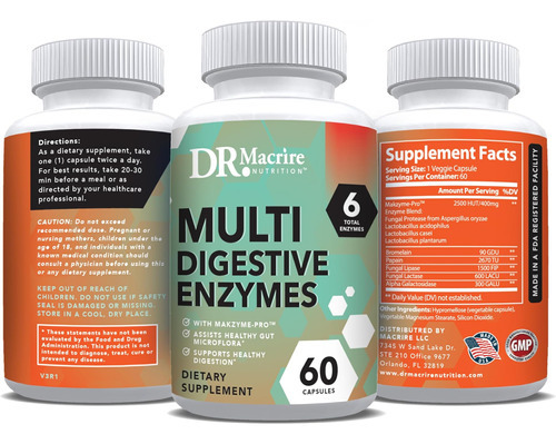 Dr. Cápsulas De Enzimas Digestivas Macrire Nutrition, Multie - Imagem 7
