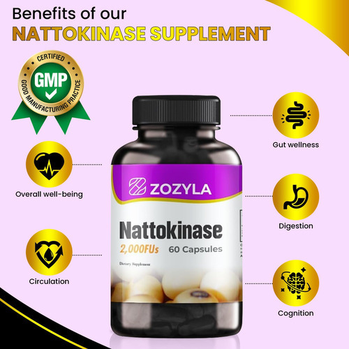 Suplemento Zozyla Nattokinase 2.000 Fu, 60 Cápsulas - Melhor - Imagem 4