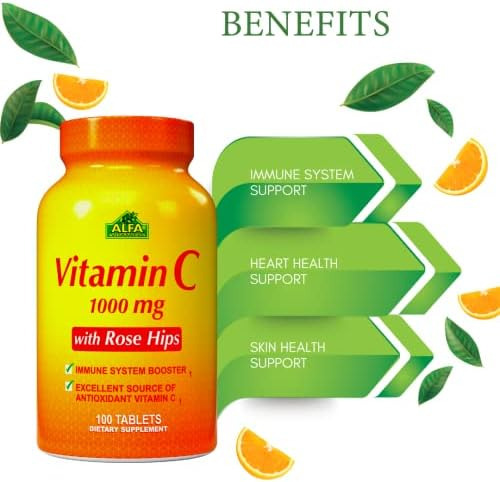 Alfa Vitamins Vitamina C Com Rose Hips Com 1000 Mg De Vitami - Imagem 4
