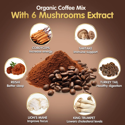Café Com Cogumelo Balince Orgânico, 6 Cogumelos Adaptogênico - Imagem 2