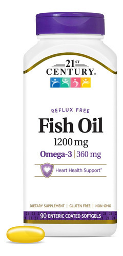 Óleo De Peixe Do Século 21, 1200 Mg De Cápsulas Gelatinosas