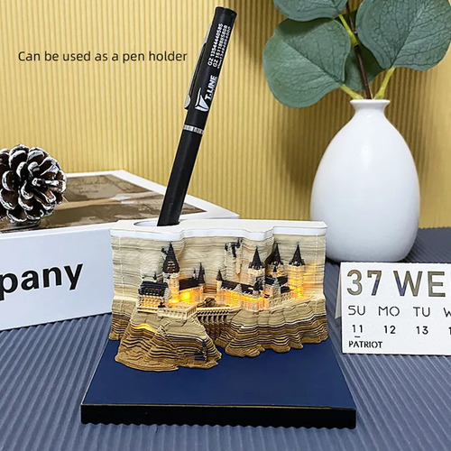 Bloco De Notas 3d Do Castelo Mágico Do Calendário - Imagem 3