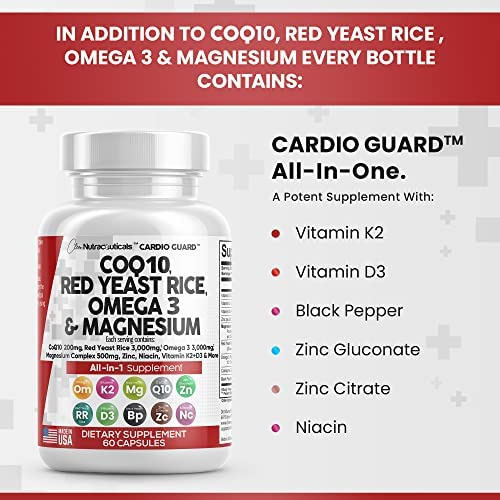 Coqmg Levedura De Arroz Vermelho 3000mg Omega Mg Complexo De - Imagem 5