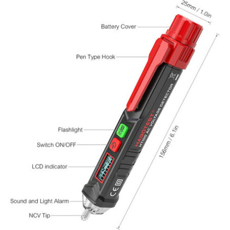 Caneta Detector De Tensão 12v-1000v Soa Alarme Habotest - Imagem 6