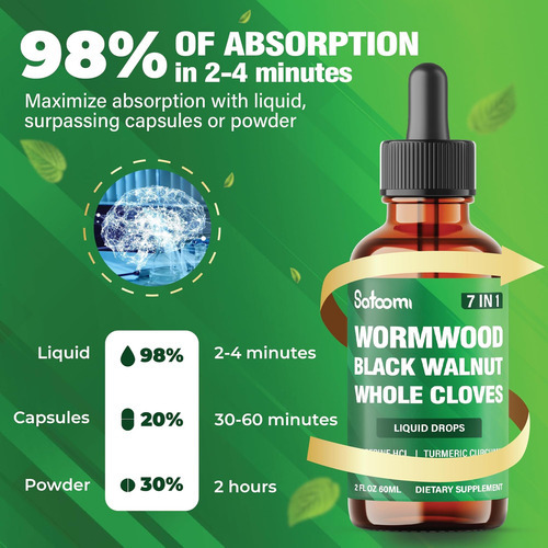 7in1 Wormwood Liquid Cai Com Nogueira Preta, Cravo Inteiro, - Imagem 8