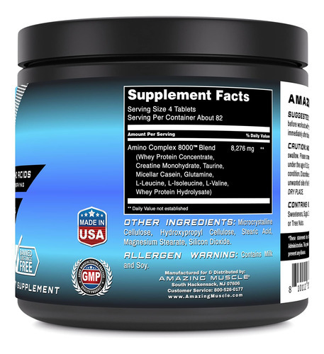 Suplemento Complexo De Amino Muscular Incrível | 8000 Mg Por - Imagem 2