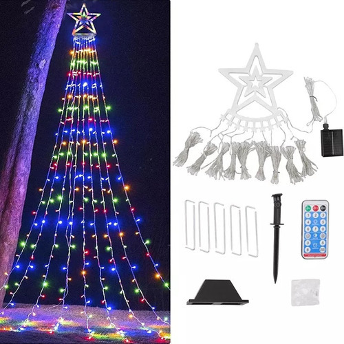 R Decoração De Jardim De Natal Com Luzes Solares Led