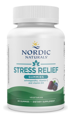 Gomas De Alívio De Estresse Nordic Naturals, Frutas Vermelha
