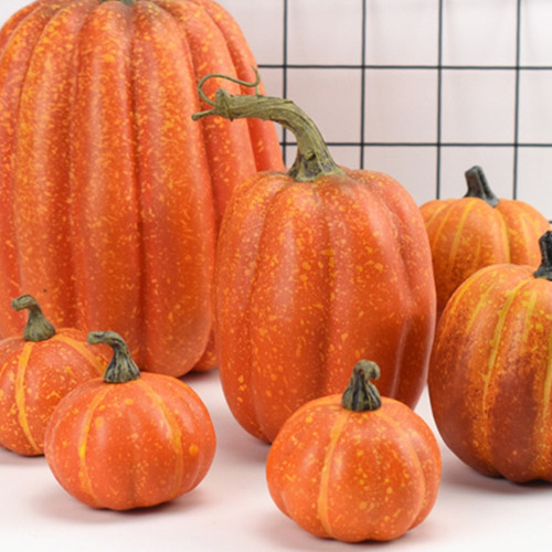 7pcs Abóboras Artificiais Simulação Falsa Abóbora Halloween - Imagem 5