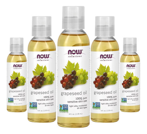 Óleo De Semente De Uva 118ml Now Foods Grapeseed Oil 5un