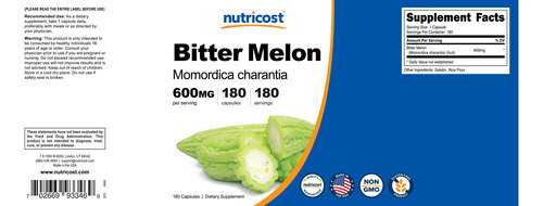 Suplemento Nutricost Bitter Melon 600 Mg (2.400 Mg Eq.) 180 - Imagem 7