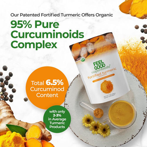 Feelgood Superfoods Fortificado Cúrcuma Em Pó - Suplemento V - Imagem 5