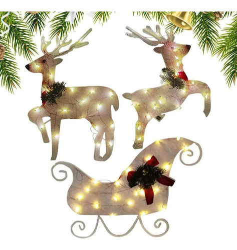 Decorações De Jardim Ao Ar Livre Com Arte Iluminada Elk - Imagem 3