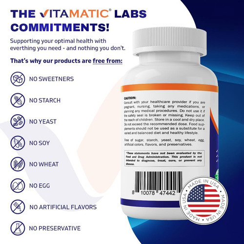 Vitamatic 5-htp 200 Mg Com B6 5 Mg Por Porção - 240 Cápsulas - Imagem 8