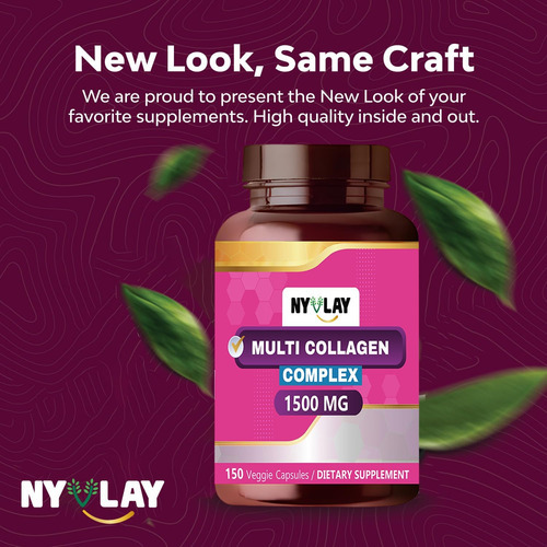 Nyvlay Complexo Multi Colágeno 1500 Mg 150 Cápsulas | Suplem - Imagem 2