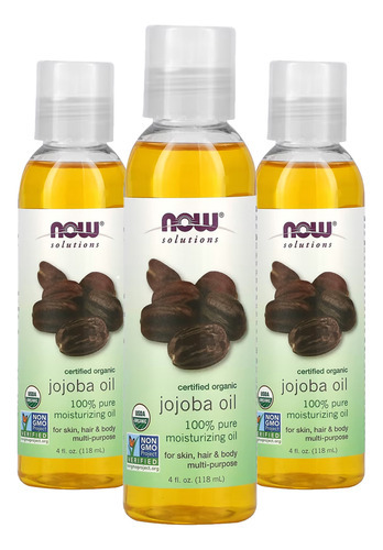 Óleo De Jojoba Now Foods 118ml Orgânico 3un