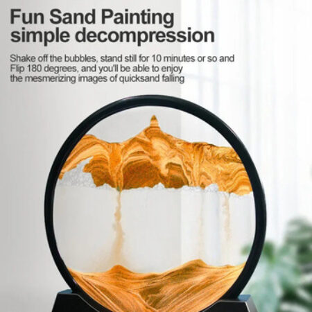 Arte Em Areia Em Movimento Em 3d Decorada Com Ampulheta Gira - Imagem 5