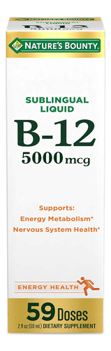 Vitamina B-12 Marca Natures Bounty, 5000 Mcg, 50 Ml