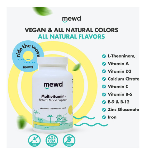 Goma Multivitamínica Diária Para Adultos Mewd Que Inclui L-t - Imagem 2