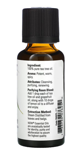 Óleo Essencial Melaleuca Tea Tree 30ml Now Foods 100% 3un - Imagem 5