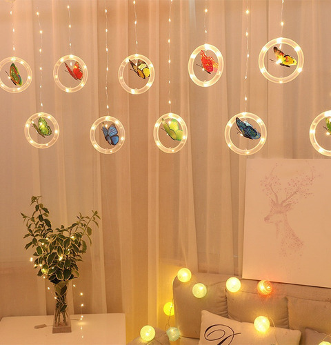 Luzes De Fadas De Luz Led Com Corda De Cortina De Borboleta - Imagem 8