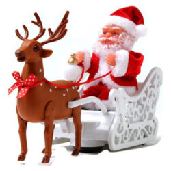 Decoração Musical De Natal Com Renas De Trenó Do Papai Noel