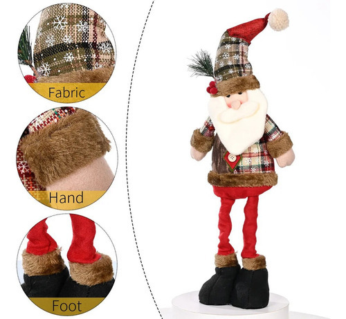 Boneca De Decoração De Natal, Rena, Boneco De Neve Em Pé - Imagem 3